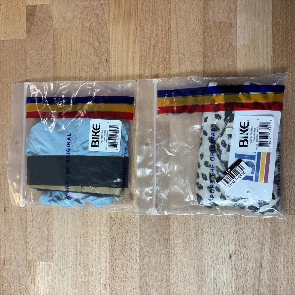 Bike Active Brief Men's Large Blue Animal Print Underwear New